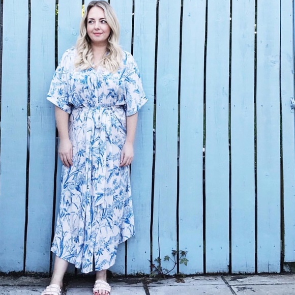 h\u0026m kaftan blue 